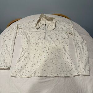 Under Armour Women’s ColdGear ¼-Zip Pullover White Silver Print Fitted XL